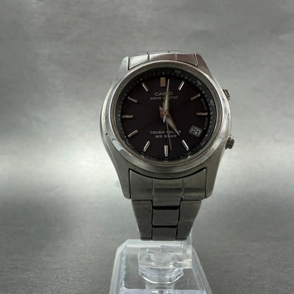 Casio LWQ-110DJ Watch Women 35mm Gray Dial Steel Case Date Solar Round Runs5
