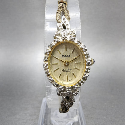 Lucien Piccard Dufonte Watch Women 16mm Champagne Dial Gold Tone Oval New Batt0