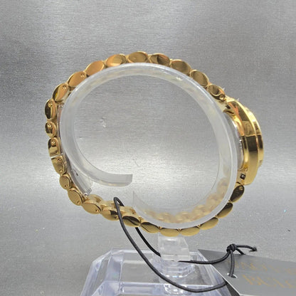 Bulova Watch Women 24mm MOP Dial Gold Tone Round Crystal Bezel 98L315 New batt 29