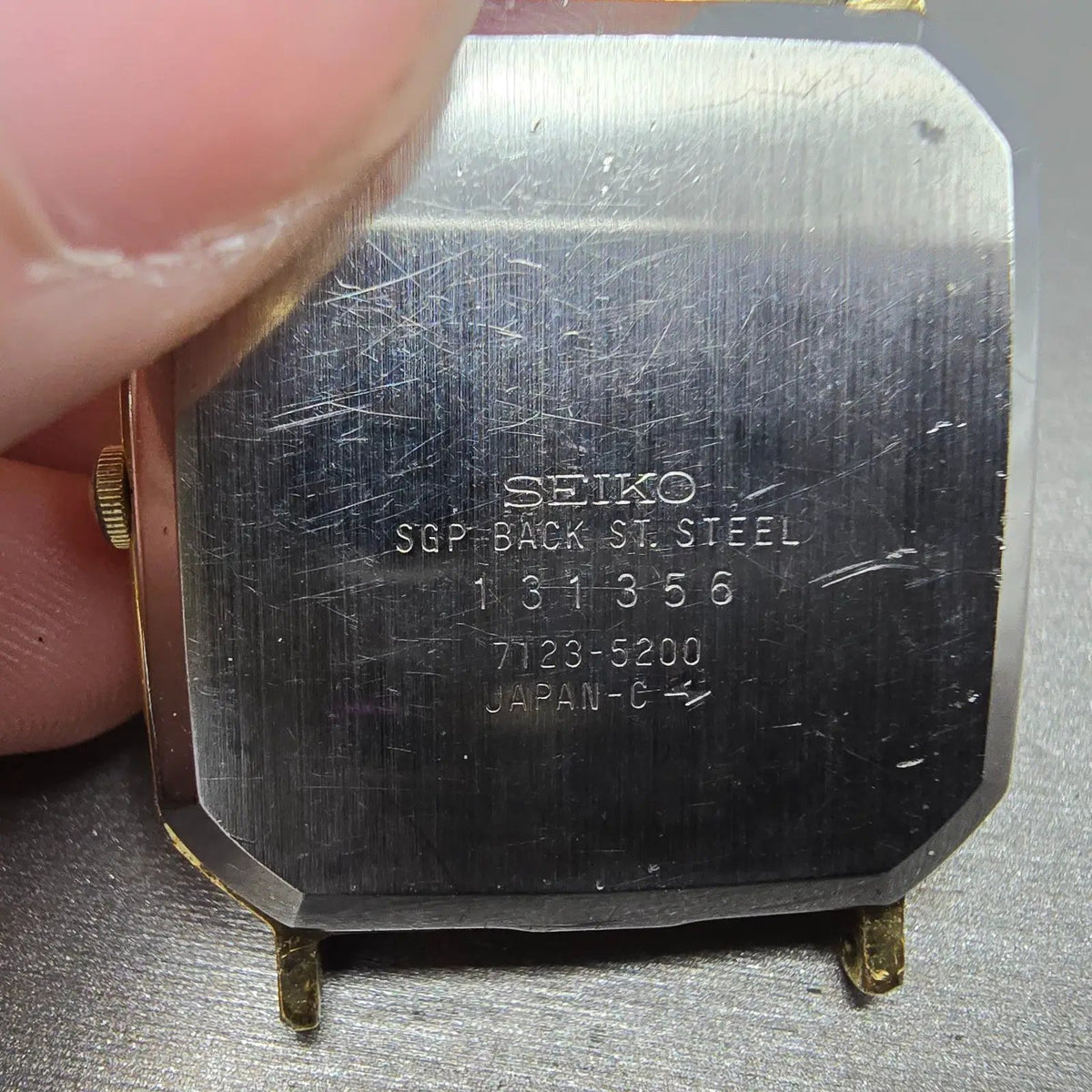 Seiko SQ Watch Men 30mm Champagne Dial Gold Daydate 7123-5200 Vintage JP PARTS12