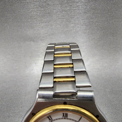 Seiko Landy Watch Men 34mm White Dial Two Tone 5p31-6b00 New Battery