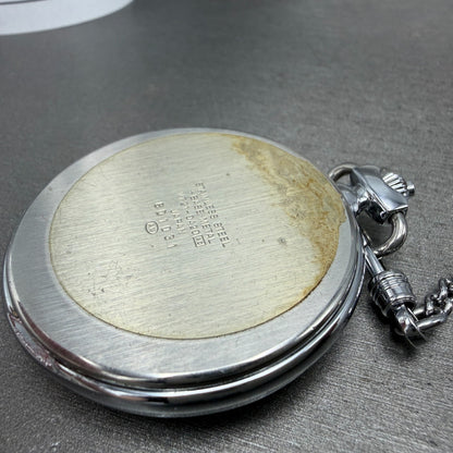 Seiko ALBA Pocket Watch Men 36mm Champagne Dial Silver Tone V721-0A20 New Batt9