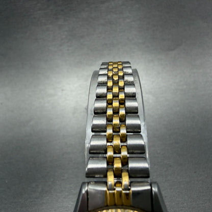 Seiko SQ Watch Women 24mm Blue Dial Two Tone Daydate Round New Battery AN4F4