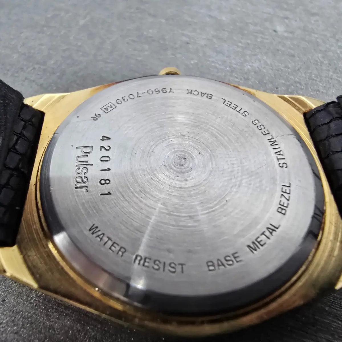 Pulsar Watch Men 33mm Gold Dial Gold Analog Digital Alarm READ!!! Y960 New Batt9