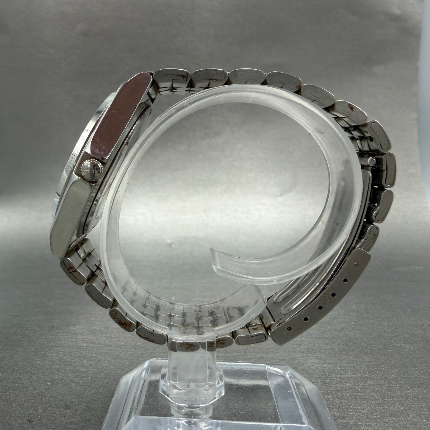Seiko Alba Watch Men 35mm Luminous Dial Silver Tone Daydate V743-8B10 NewBattery6