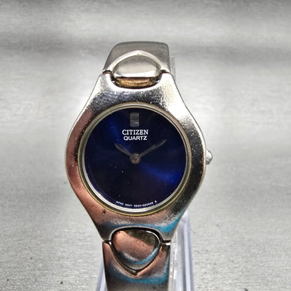 Citizen Watch Women 25mm Blue Dial Silver Tone Round 5920-S97679 New Battery0