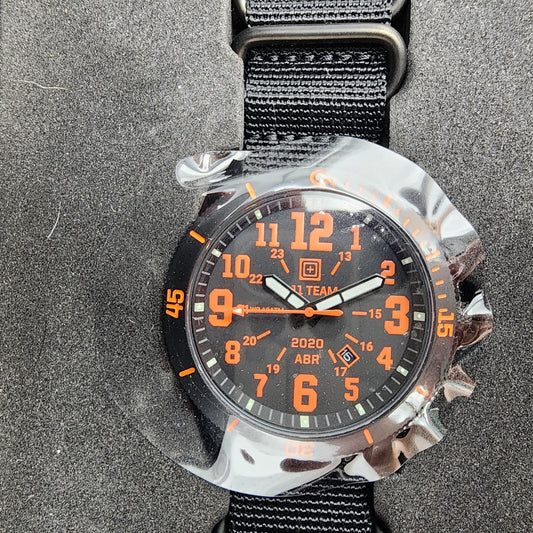 5.11 Tactical Team 2020 Watch Men 44mm Black Dial Black Tone Date Round Works0