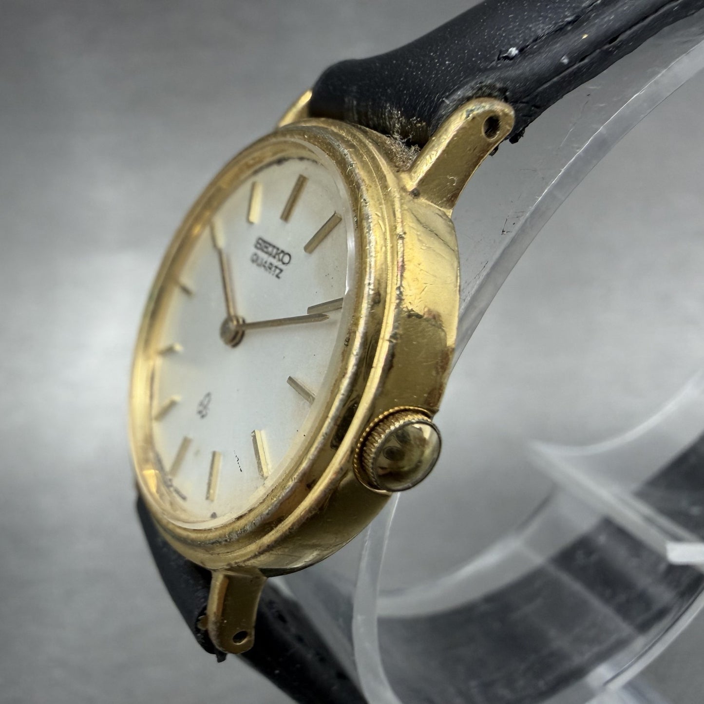 Seiko Watch Women 25mm Silver Dial God Tone Round Vintage 43-0160 New Battery2