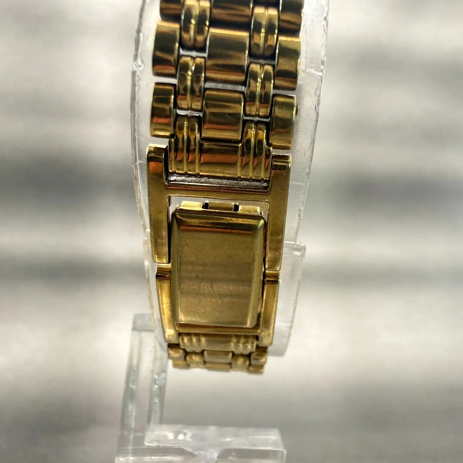 Seiko SX Watch Women 17mm Black Dial Gold Tone Rectangle V401-5121 New Battery7