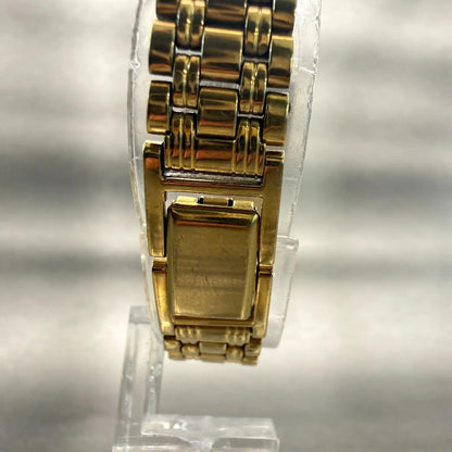 Seiko SX Watch Women 17mm Black Dial Gold Tone Rectangle V401-5121 New Battery7