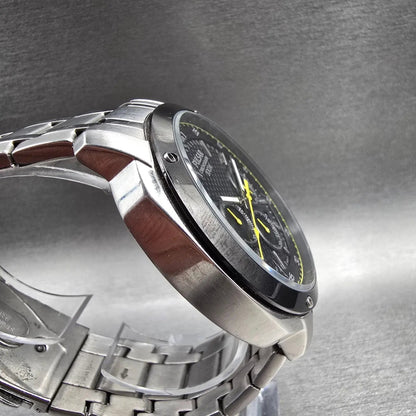Pulsar Chronograph Watch Men 47mm Black Dial Two Tone Date VD53-X112 New Battery3