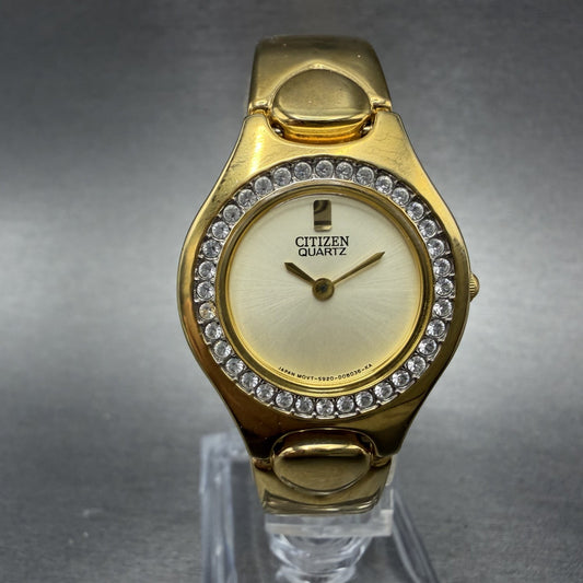 Citizen Watch Women 25mm Champagne Dial Gold Tone 5920-S92324 New Battery YJCKFC0