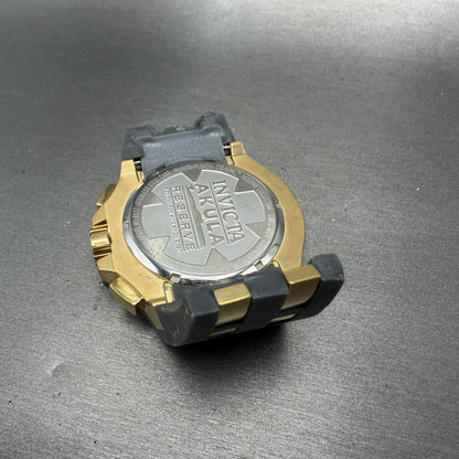 Invicta Reserve Akula II Chronograph Watch Men 51mm Gray Dial Gold Date 063710