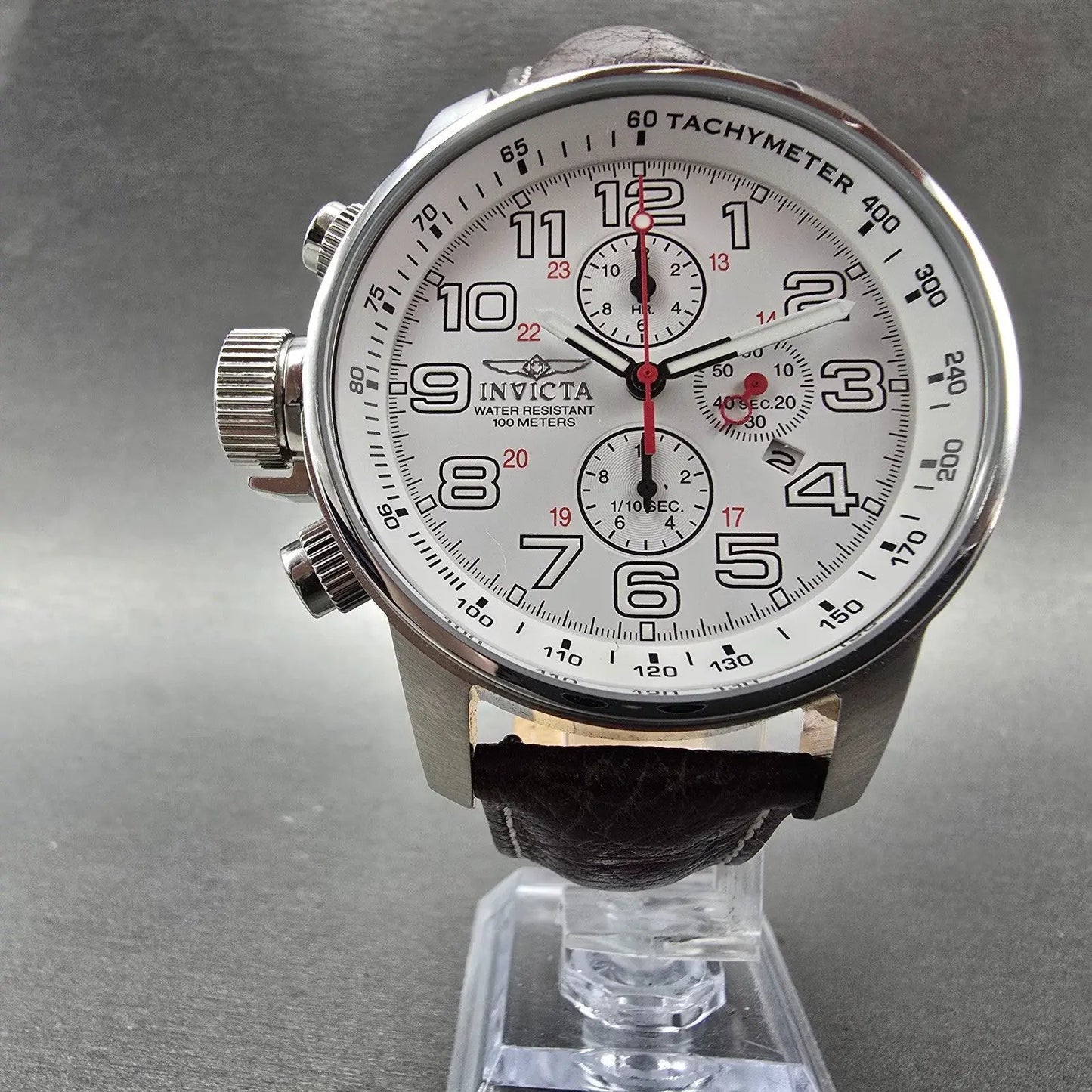 Invicta I Force Chronograph Watch Men 46mm White Dial Steel Date 2771 NewBattery6