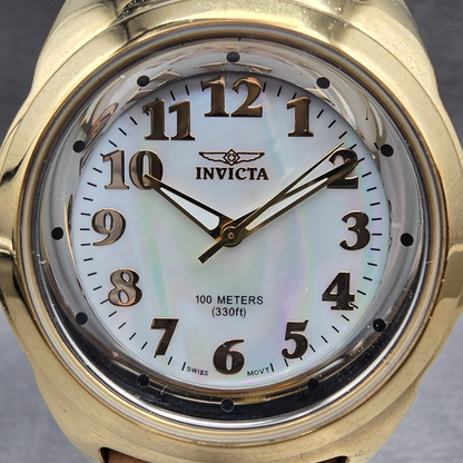 Invicta Baby Lupah Watch Women 38mm MOP Dial Gold  Round 5068 New Battery1