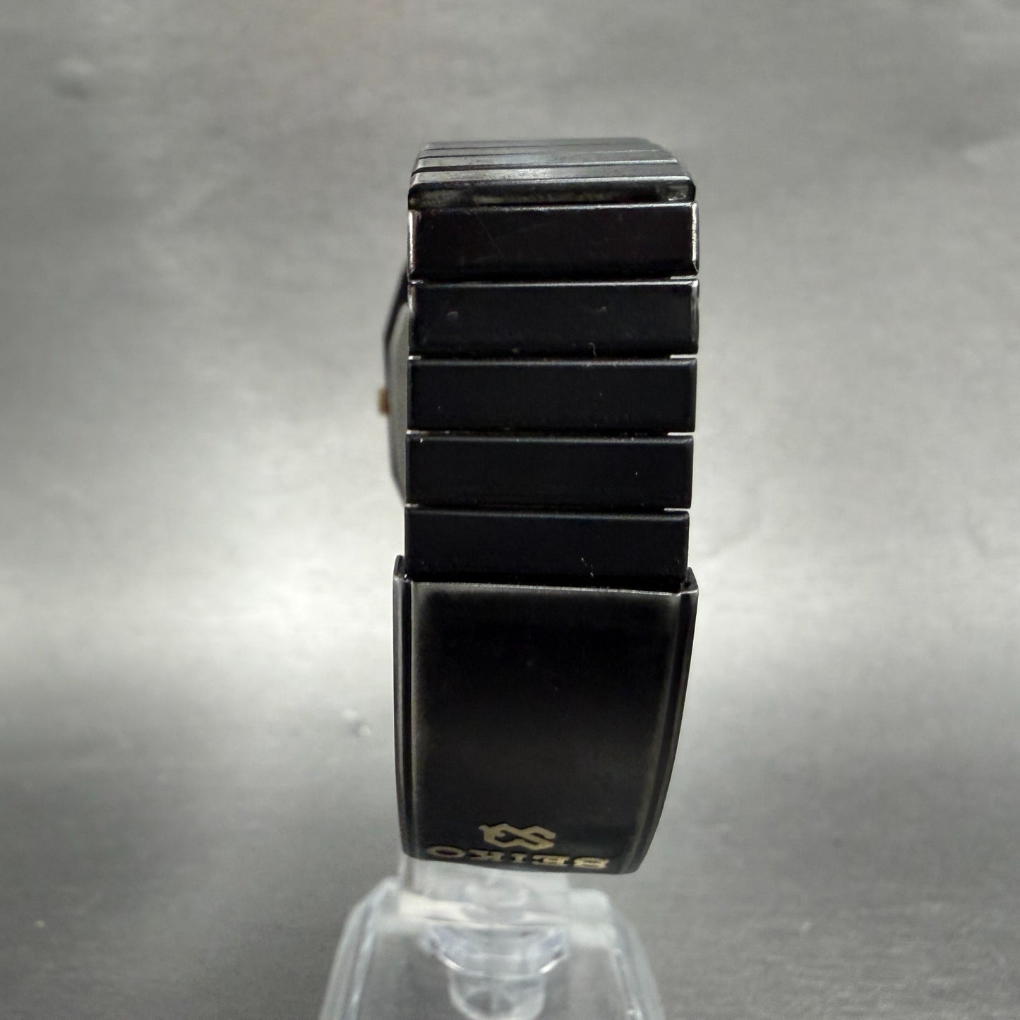 Seiko Analog Digital Watch Men 29mm Black Dial Black Gold Tone H601-5179 New Bat7