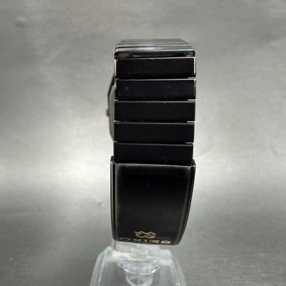 Seiko Analog Digital Watch Men 29mm Black Dial Black Gold Tone H601-5179 New Bat7