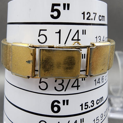 Seiko Tank Watch Women 12mm Gold Dial Gold Tone Rectangle 2E205409 New Battery9