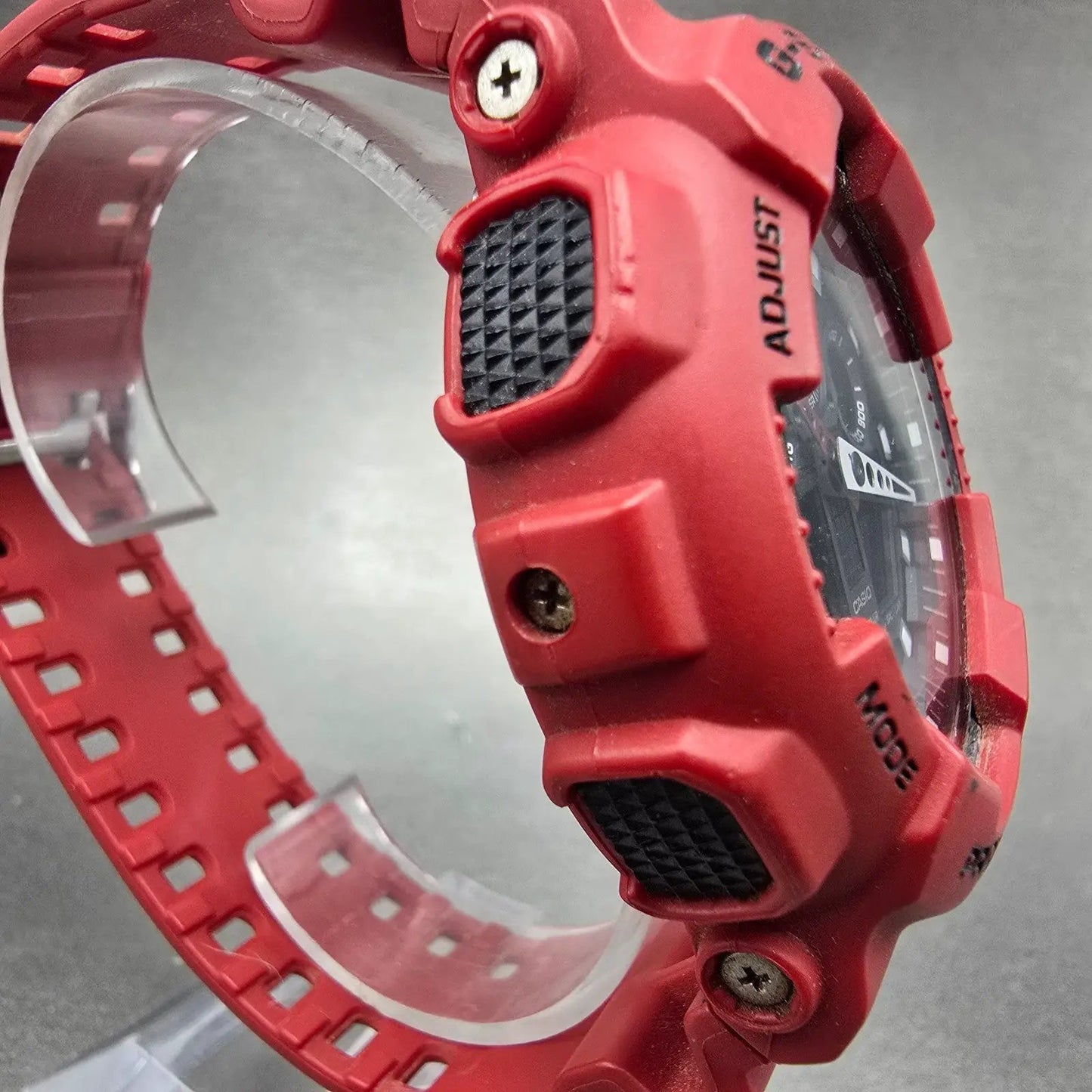 Casio G-Shock GA-100B Watch Men 51mm Red Black Alarm Chrono Analog Digital READ!3
