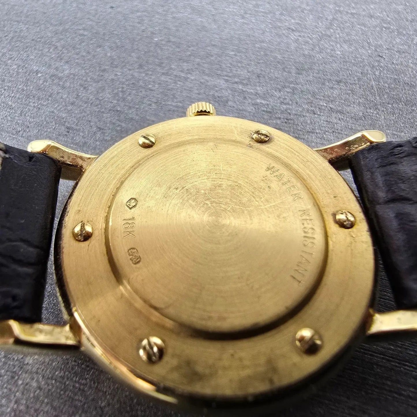 Tissot Carson Watch Women 27mm Gold Dia 18K Gold Case Date T71.3.129.21 New Batt9