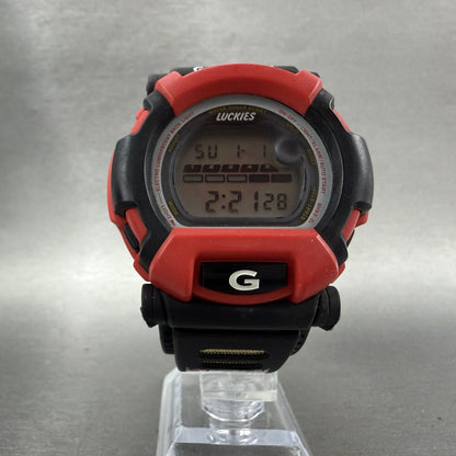 Casio GShock DW002 Watch Men 48mm Lucky Strike Digital Black Red New Battery5