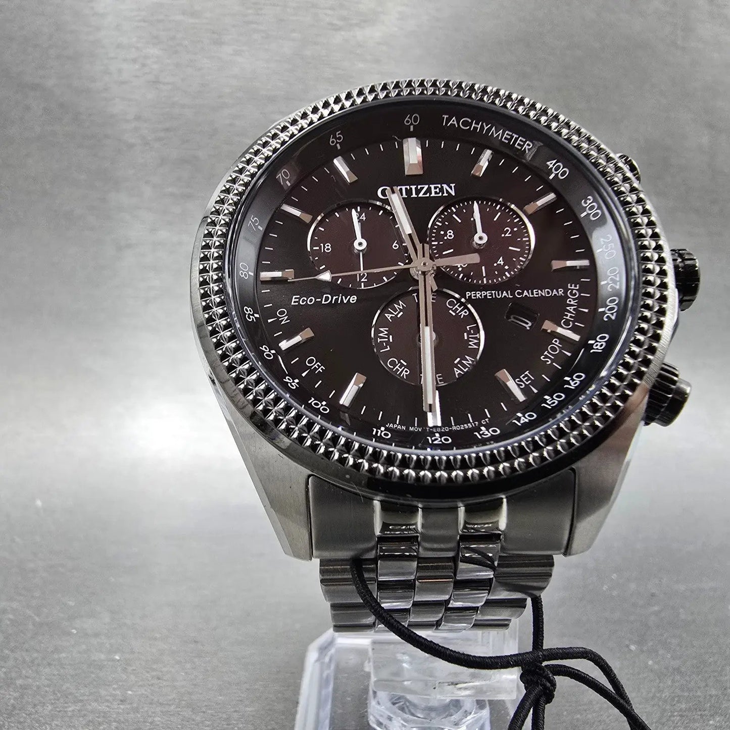 Citizen Eco-Drive Chronograph Watch Men 45mm Black Dial Steel Perpetual Calendar5