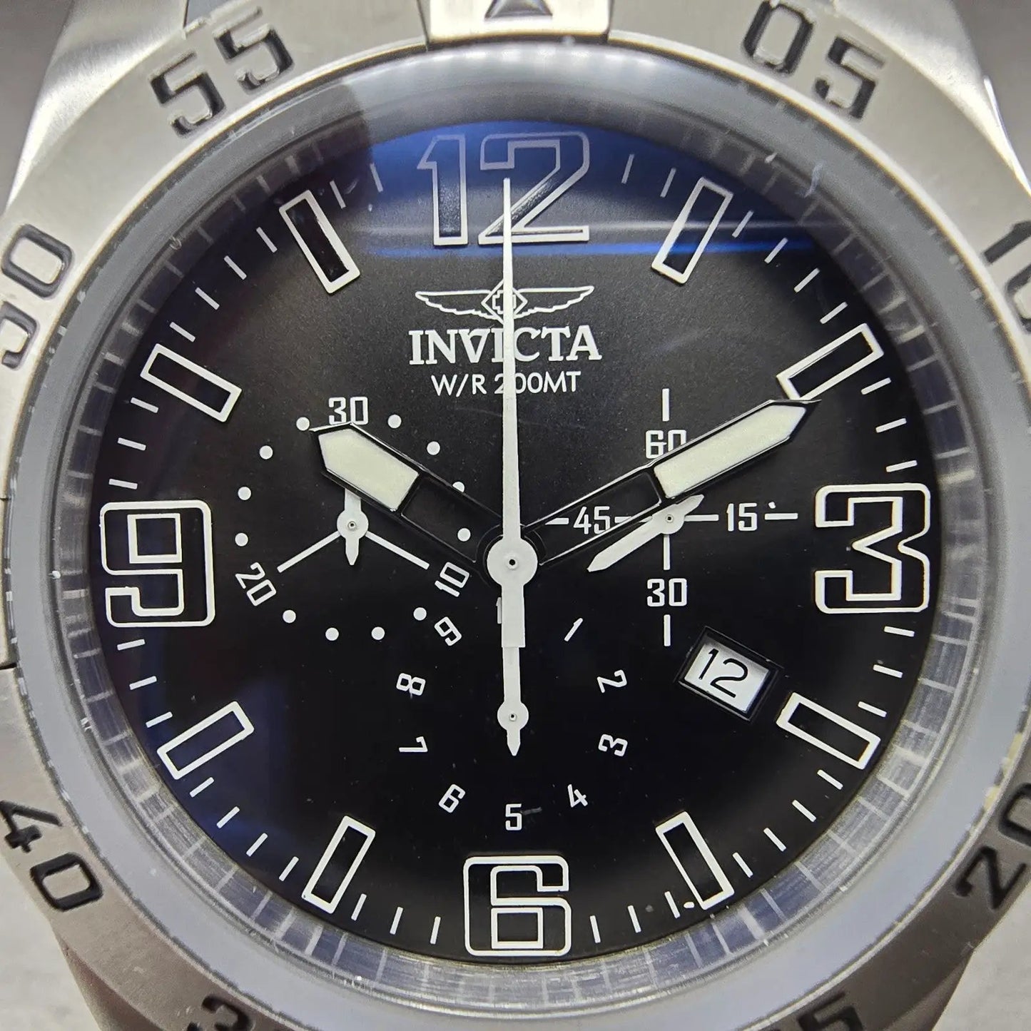 Invicta Excursion Sport Chronograph Watch Men 49mm Black Dial Steel READ! NewBat2
