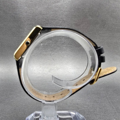 Seiko Solar Tank Watch Women 18mm White Dial Gold Tone V115-0BD0 Rectangle Runs6