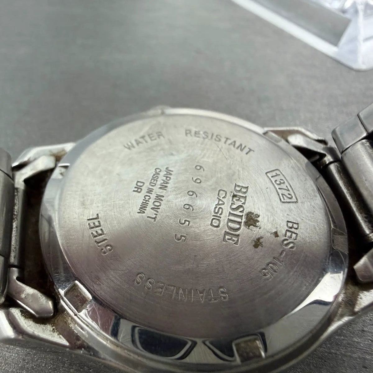 Casio Beside Watch Men 35mm Silver Dial Steel Daydate Round BES-105 New Battery9