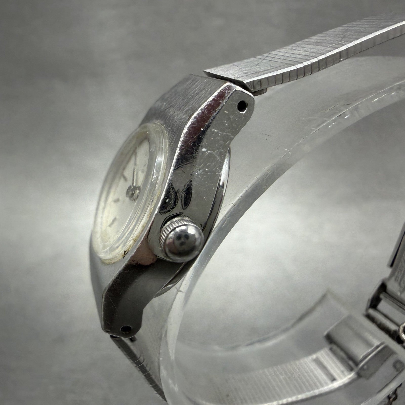 Seiko Watch Women 16mm White Dial Silver Tone Round 54200029 New Battery VTG AB2