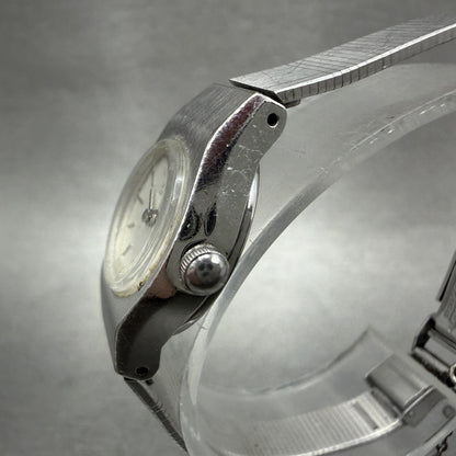 Seiko Watch Women 16mm White Dial Silver Tone Round 54200029 New Battery VTG AB2