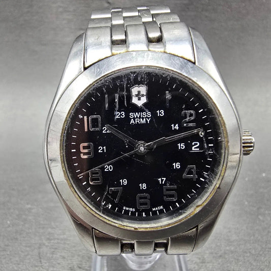 Victorinox Swiss Army Alliance Watch Men 38mm Black Dial Steel Date New Battery0