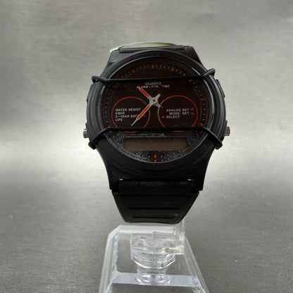 Casio AQW-5 Watch Men 36mm Analog Digital Black Tone Round VTG PARTS6