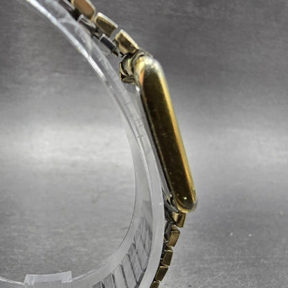 Seiko Tank Watch Women 18mm Champagne Dial Gold Tone 2C20-5010 New Battery VTG3