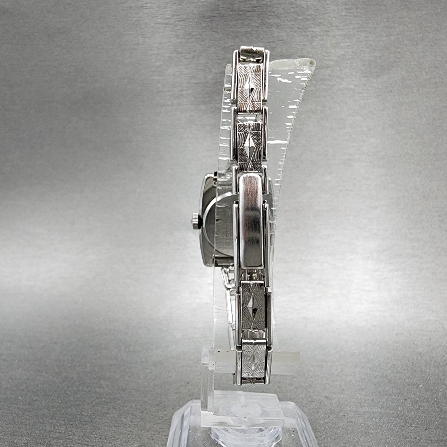 Seiko Solar Special Watch Women 20mm Silver Dial Silver Tone Rectangle READ!!!!7