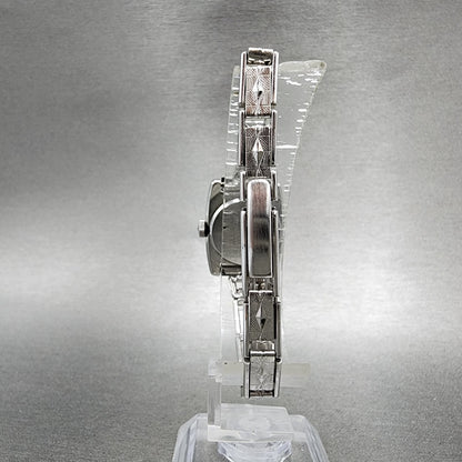 Seiko Solar Special Watch Women 20mm Silver Dial Silver Tone Rectangle READ!!!!7