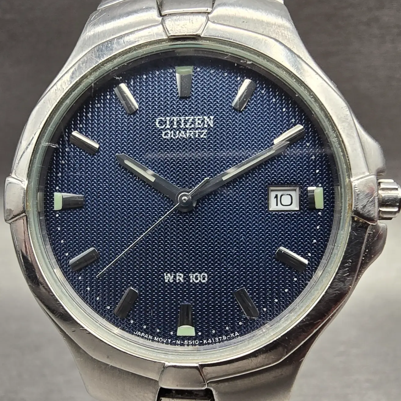 Citizen Watch Men 36mm Blue Dial Silver Tone Date Round 5510-K12983 New Battery1