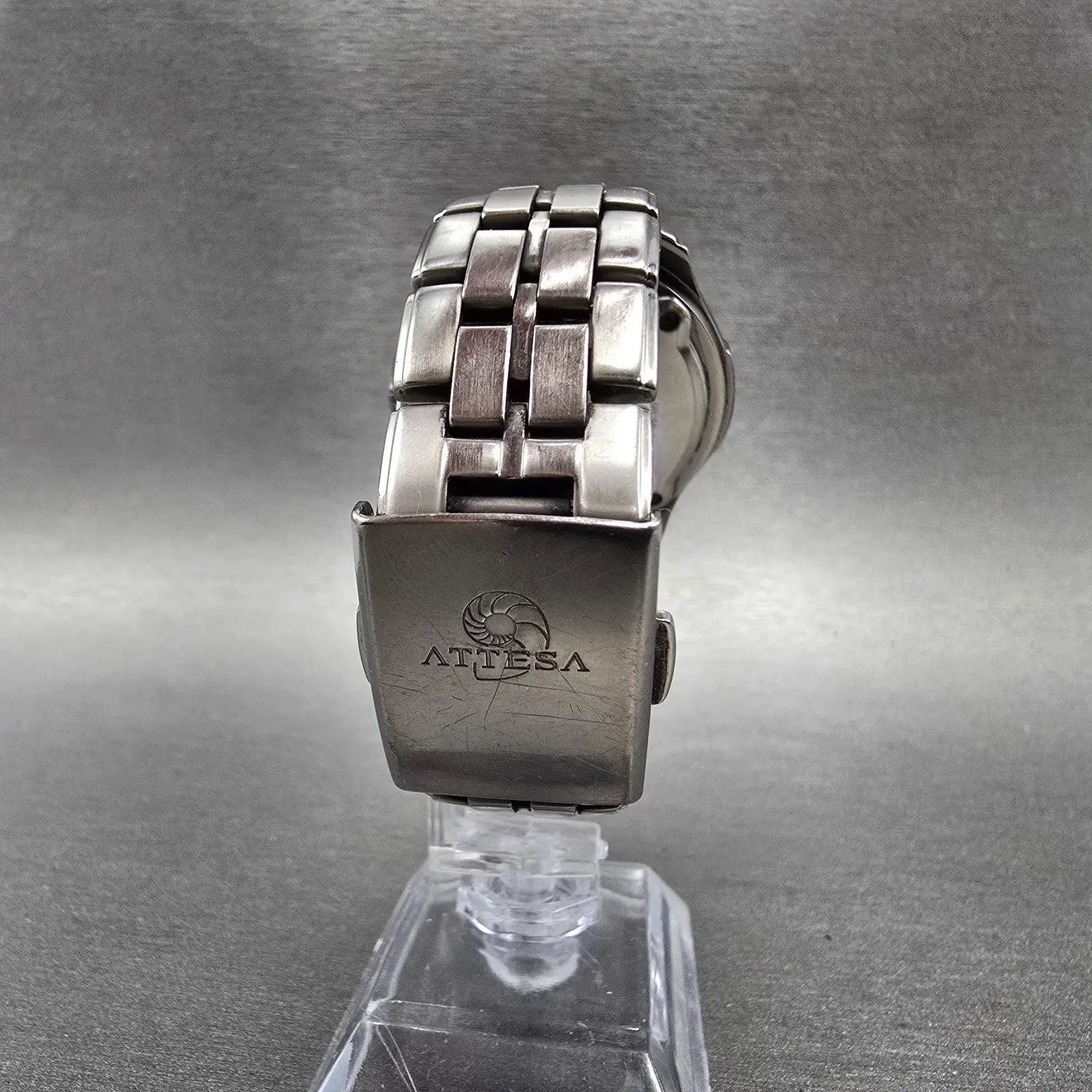 Citizen Eco-Drive Attesa Watch Men 41mm Black Dial Titanium Atomic Daydate READ!8