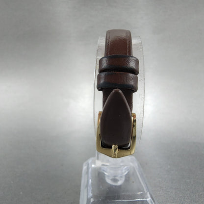 Seiko Tank Watch Women 17mm Brown Dial Gold Tone 2p20-5a09 New Battery