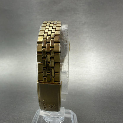 Seiko Watch Women 24mm Gold Dial Gold Tone Date Round 3Y02-0010 New Battery7