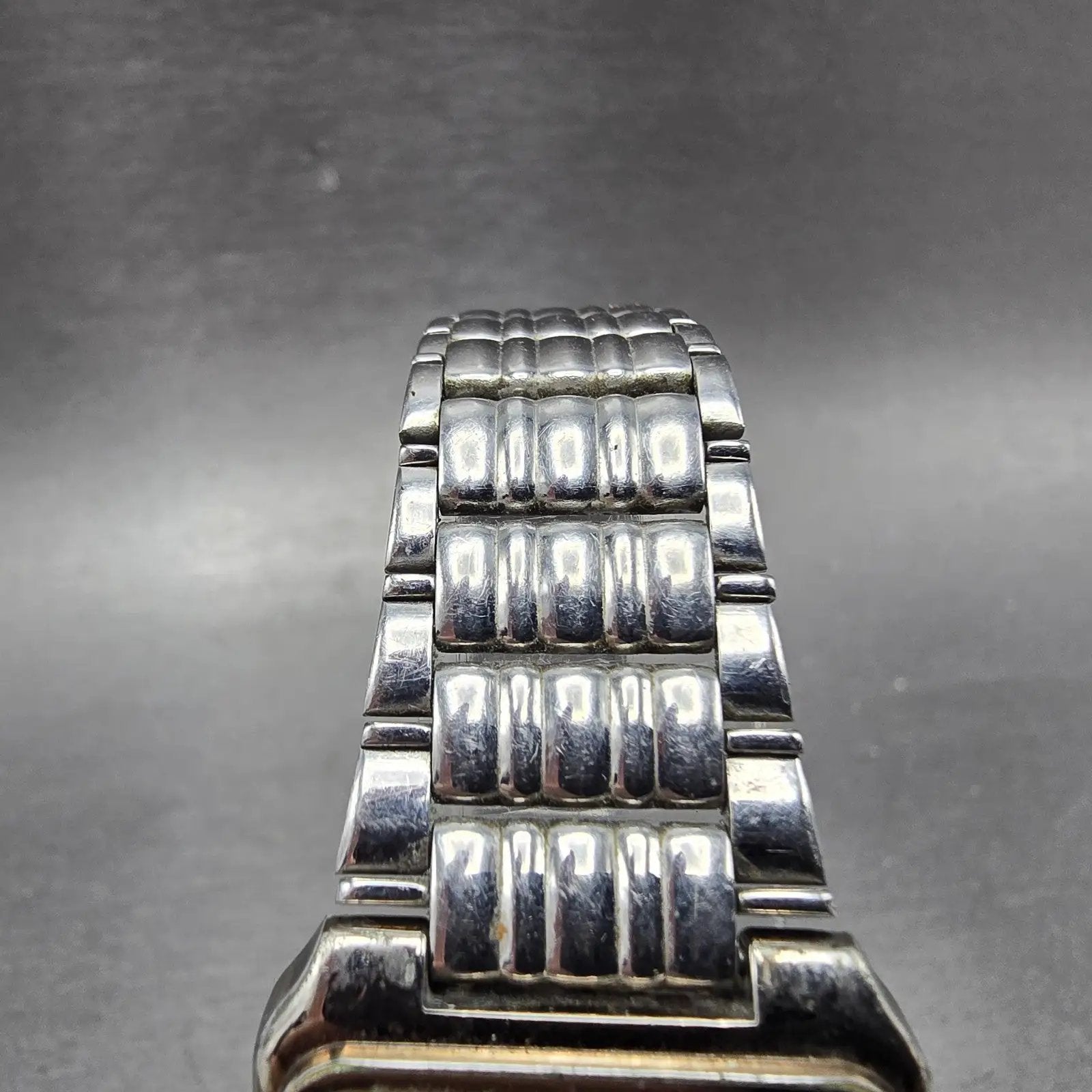 Seiko Tank Watch Men 27mm Silver Dial Two Tone Rectangle V701-5K90 PARTS Vintage5