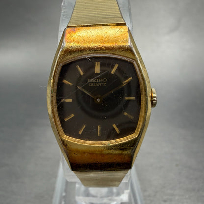 Seiko Watch Women 18mm Brown Dial Gold Tone 1400-8019 New Battery Vintage0