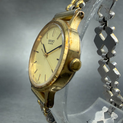 Seiko Watch Women 25mm Champagne Dial Gold Tone Round 5421-0090 New Battery2