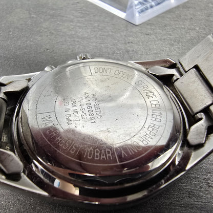 Citizen Reguno Watch Men 38mm Black Dial Steel Solar Radio Controlled Date PARTS10