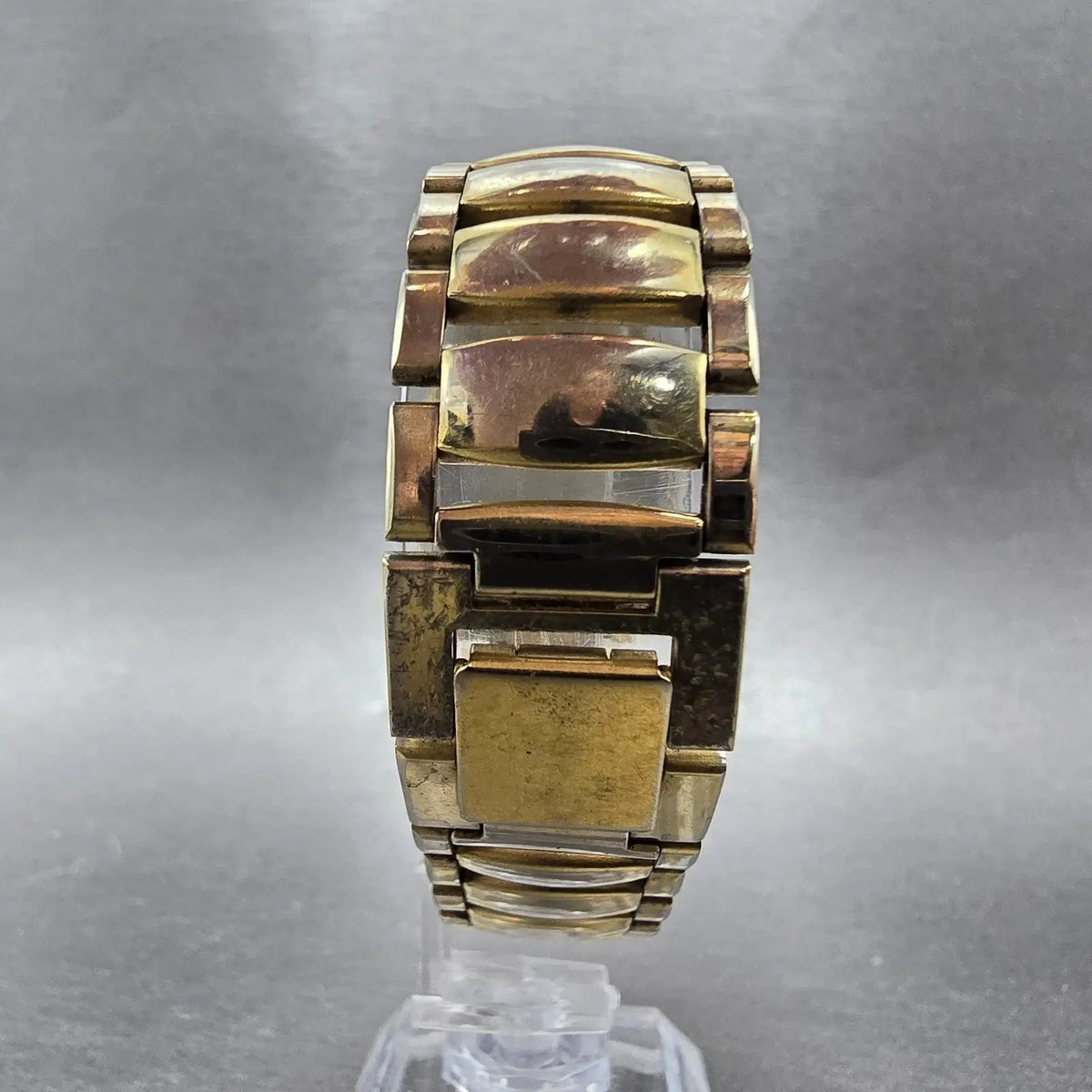 Seiko Tank Watch Men 30mm Gold Dial Gold Tone Rectangle 5y39-5089 PARTS JP8