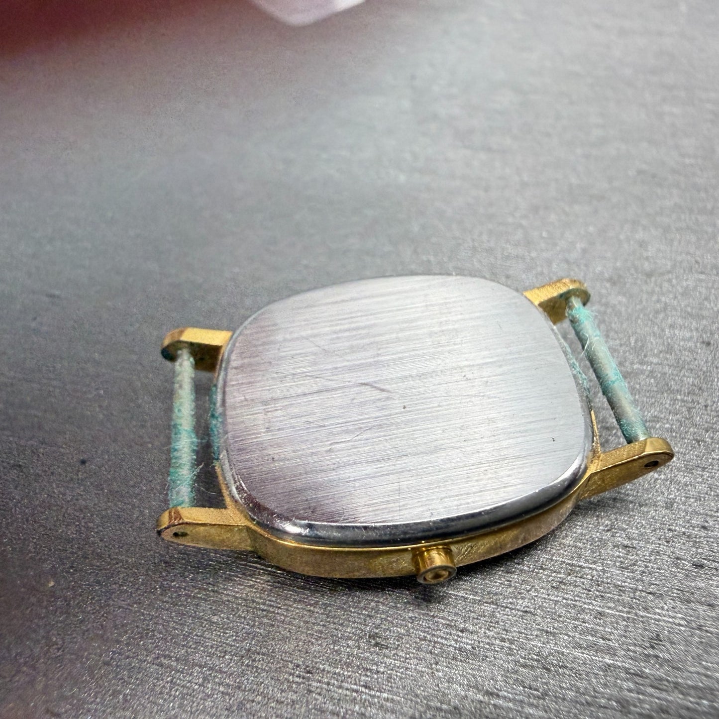 Tissot Stylist Tank Watch Women 22mm Gold Dial Gold Tone Rectangle VTG PARTS9