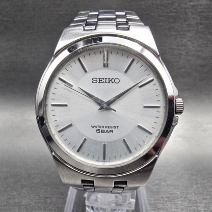 Seiko Watch Men 35mm Silver Dial Silver Tone Round 7N01-0DM0 New Battery  JDM F0