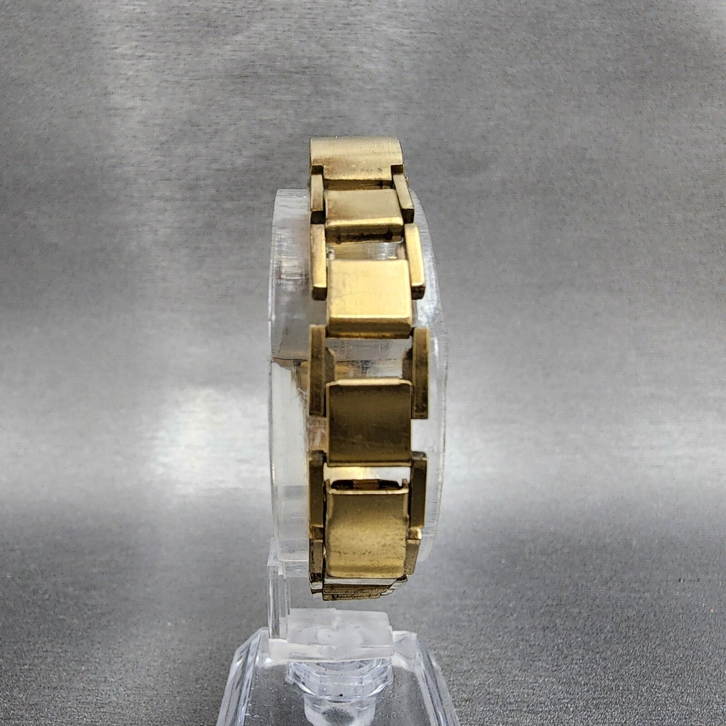 VTG Seiko Watch Women 24mm Black Dial Gold plated Rectangle Manual Wind Runs7
