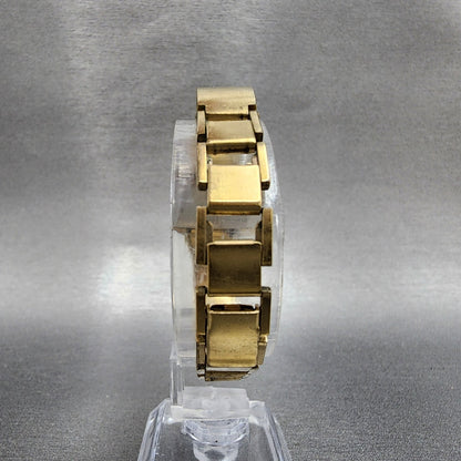 VTG Seiko Watch Women 24mm Black Dial Gold plated Rectangle Manual Wind Runs7