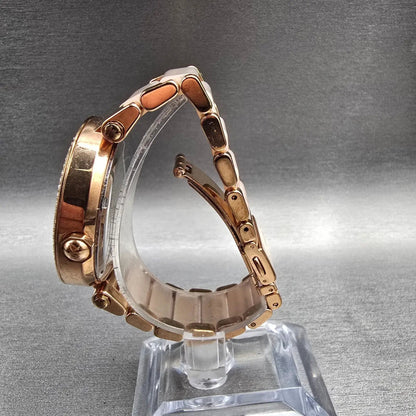 Michael Kors Parker Watch Women 39mm Rose Gold Gemmed Round MK6176 New Battery6